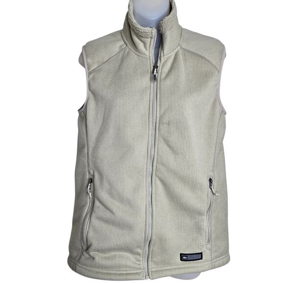 REI Womens Winter Vest Large Full Zipper Sleeveless Zipper Pockets Fleece Lining - Picture 1 of 10
